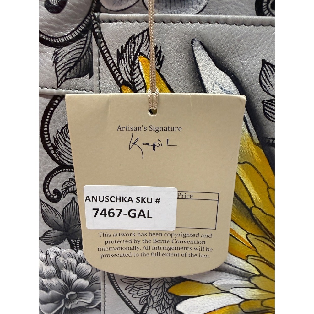 Anuschka Hand-Painted Leather Hobo PURSE w/ Coin Pouch $299.00 GUARDIAN ANGEL - Picture 3 of 13
